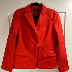 Jones New York Signature Stretch Vibrant Orange Tailored Blazer Woman Sz 14